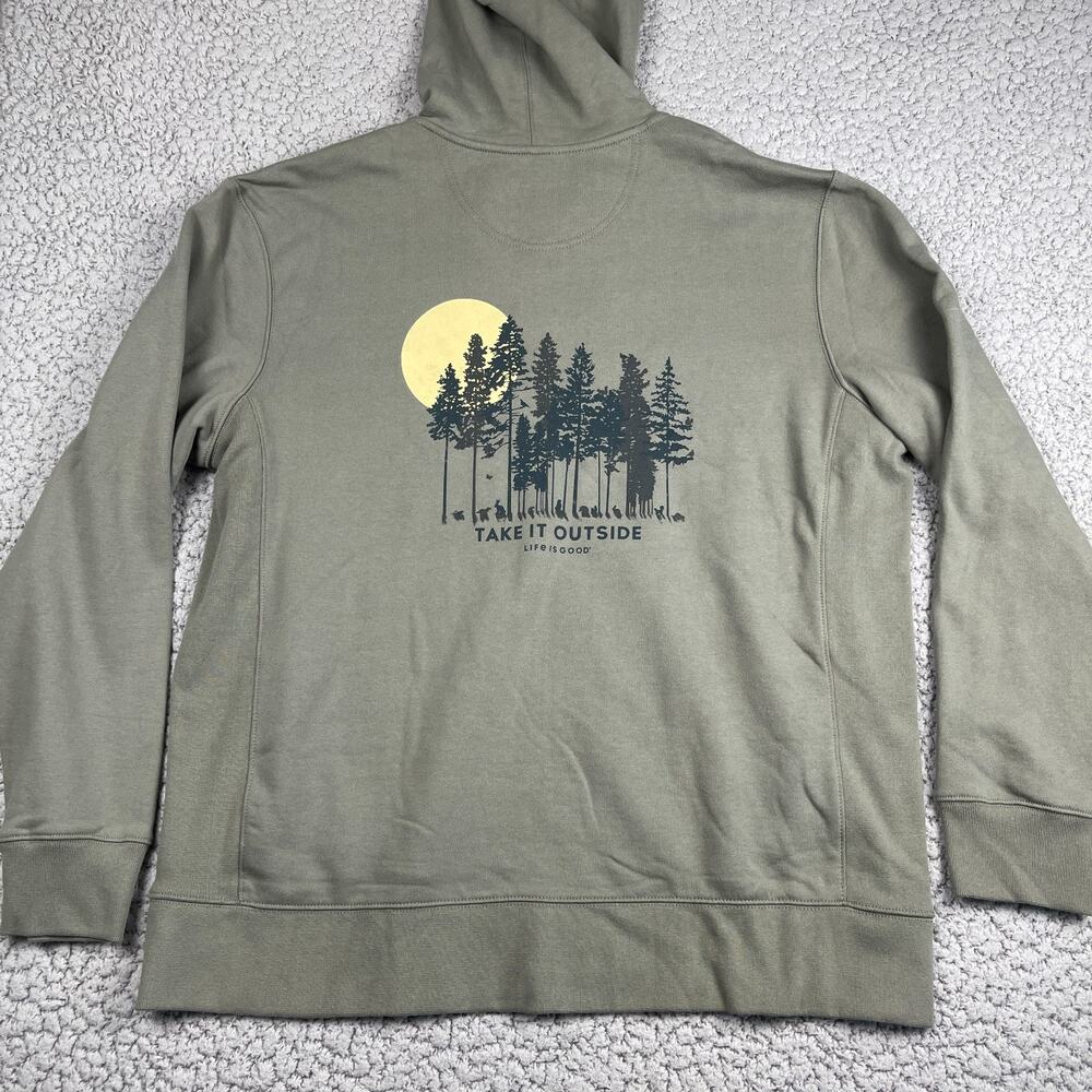 Life is Good Mens XXL Full Zip Hoodie Green Take it Outside Long Sleeve NWT